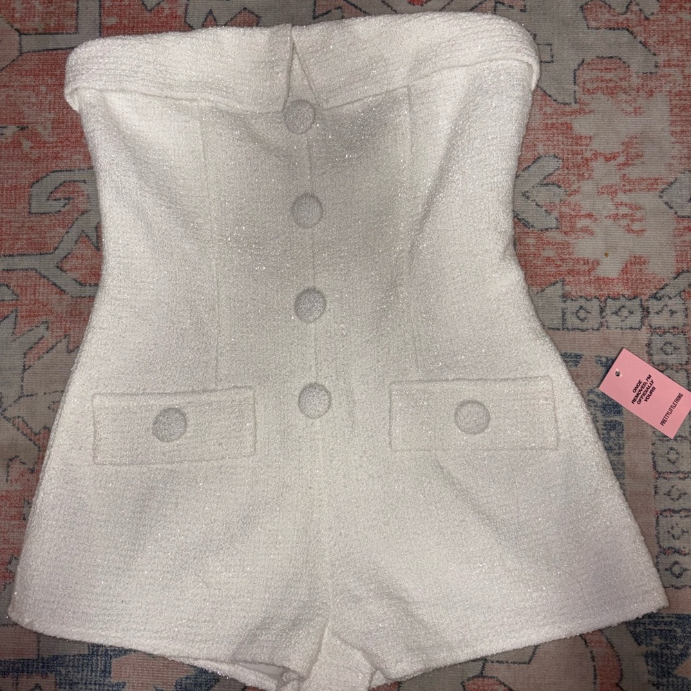 PrettyLittleThing Sparkling white romper